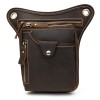 Vintage leather waist bag, crazy horse skin leg bag, casual outdoor mobile phone bag 