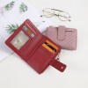 Women's Short Wallet Leather Minimalist Wallet Ultra thin Driver's License Small Card Bag Zipper Zero Wallet Purse Bag 