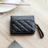 Women's Card Bag Genuine Leather Wallet Women's Bag Small Zero Wallet Zipper Ladies Purse Lingge Fashion Bag 