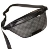 Men's chest bag, men's and women's cycling plaid crossbody bag, leather fashionable waist bag 