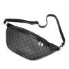 Men's chest bag, men's and women's cycling plaid crossbody bag, leather fashionable waist bag 