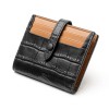 Short Wallet Genuine Leather Women's Folding Crocodile Pattern Women's Zero Wallet Thin Bag Minimalist 