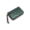 Women's leather wallet, summer laser card bag, card cover, organ zipper, diamond grid mini cowhide small bag 