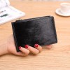 Women's Long Card Bag Ultra thin Card Clip Zipper Zero Wallet Genuine Leather Horse Hair Wallet Card Cover Wallet 