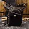 Men's genuine leather waist bag, retro cowhide leg bag, casual headband layer, cowhide outdoor sports waist bag 