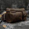 Vintage Leather Waist Bag men's crazy horse skin chest bag head leather multifunctional messenger bag three-layer cashier bag 