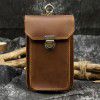 Retro Men's Waist Bag Crazy Horse Skin Men's Waist Bag Mini Outdoor Top Layer Cowhide Phone Bag 