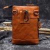 Men's leather waist bag crazy horse leather fashion messenger bag wearing belt hanging bag head leather small messenger bag mobile phone bag 