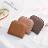 Women's fashionable genuine leather wallet, women's short buckle, ultra-thin top layer, cowhide small change wallet wallet wallet clip 