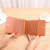 Women's Long Card Bag Ultra thin Card Clip Zipper Zero Wallet Genuine Leather Horse Hair Wallet Card Cover Wallet 
