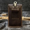 Genuine leather men's waist bag, crazy horse leather double-layer belt hanging bag, cowhide sports phone bag 