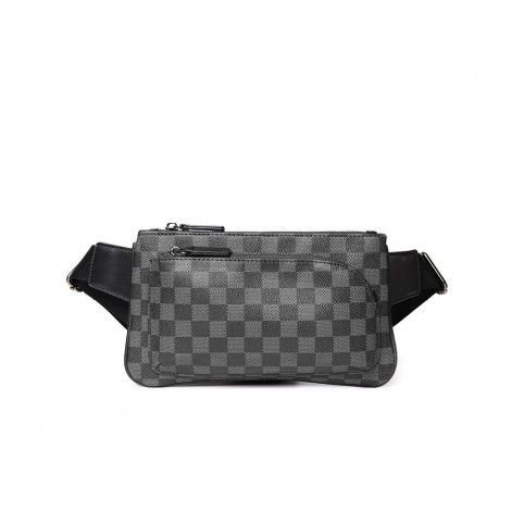 Checkered chest bag, street shoulder bag, men's waist bag, trendy brand, fashionable men's bag, versatile crossbody chest bag 