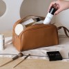 New Double Zipper High Beauty Makeup Bag, Organ Pillow Bag, PU Leather Portable Wash Bag, Travel Makeup Bag 