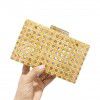 Dinner bag retro rattan woven trendy acrylic single shoulder chain bag for women 