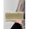 Spliced women's bag with pleated flap, hand-held bag with fine powder, women's banquet bag 