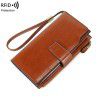 Women's Wallet Long Oil Wax Leather Retro Wallet Large Capacity Handbag 