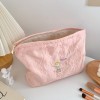 Makeup bag for women, portable, large capacity cosmetic storage bag, cute inner liner, organizing and grooming bag 