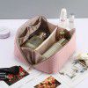 Large capacity makeup bag, light luxury PU leather plaid cosmetic storage bag 