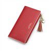 Women's Wallet Long Cross Pattern Tassel Zipper Zero Wallet 