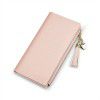 Women's Wallet Long Cross Pattern Tassel Zipper Zero Wallet 