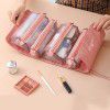 Detachable mesh makeup bag, portable, large capacity, four in one foldable travel cosmetics storage and toiletries bag 