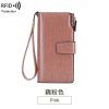 Women's Wallet Long Oil Wax Leather Retro Wallet Large Capacity Handbag 