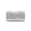 Spliced women's bag with pleated flap, hand-held bag with fine powder, women's banquet bag 