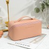 Pillow makeup bag for women, portable and multifunctional PU leather, high aesthetic value, high-end feeling, large capacity, travel cosmetics storage 