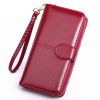 Oil Skin Zero Wallet Long Zipper Phone Bag Women's Multi Card Position Handheld Bag Card Bag Three Fold Coin Bag 