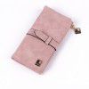 Retro frosted women's medium length multi card wallet buckle with two fold hand grip wallet 