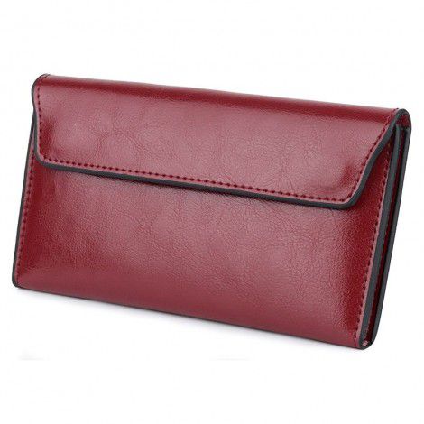 Genuine leather large capacity ultra-thin women's wallet, fashionable, simple and multifunctional women's handbag 