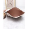 Makeup bag white women's portable large capacity hand strap texture storage bag 
