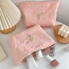 Makeup bag for women, portable, large capacity cosmetic storage bag, cute inner liner, organizing and grooming bag 
