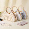 Hundred pleated banquet bag, women's handbag, socialite temperament banquet handbag, formal dress bag, circular ring handbag 