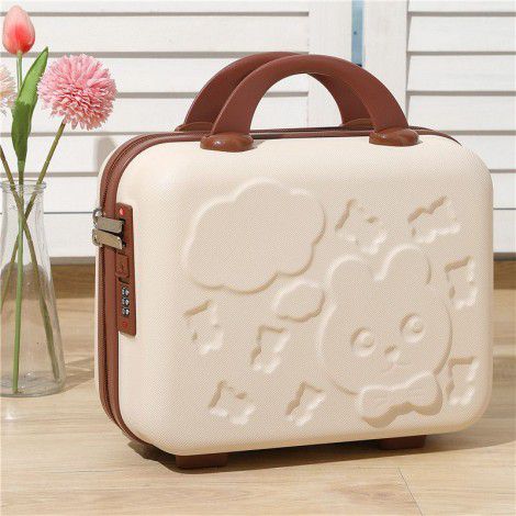 Cartoon 14 inch Makeup Box Mini Handheld Box Small Luggage Box with Gift Code Travel Box Storage Makeup Bag 