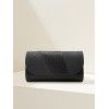 Spliced women's bag with pleated flap, hand-held bag with fine powder, women's banquet bag 