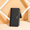 Women's Wallet Long Cross Pattern Tassel Zipper Zero Wallet 