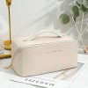 Pillow makeup bag for women, portable and multifunctional PU leather, high aesthetic value, high-end feeling, large capacity, travel cosmetics storage 