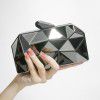Small square bag with metal chain diagonal cross, diamond shaped grab, dinner bag for women 