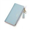 Women's Wallet Long Cross Pattern Tassel Zipper Zero Wallet 