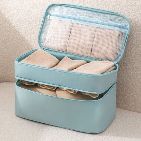 Travel underwear storage bag, portable and multifunctional organizing bag, business travel underwear and bra split storage bag 