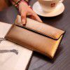 Long Wallet Women's Genuine Leather Buckle Minimalist Business Cowhide Thin Wallet Card 