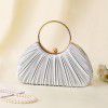 Hundred pleated banquet bag, women's handbag, socialite temperament banquet handbag, formal dress bag, circular ring handbag 