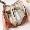 Makeup bag for women with large capacity, portable travel cosmetics, and toiletries 