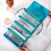 Detachable mesh makeup bag, portable, large capacity, four in one foldable travel cosmetics storage and toiletries bag 