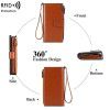 Women's Wallet Long Oil Wax Leather Retro Wallet Large Capacity Handbag 
