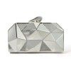 Small square bag with metal chain diagonal cross, diamond shaped grab, dinner bag for women 