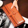 Women's Wallet Women's Long Fashionable Oil Wax Leather Tri Fold Drawstring Solid Color Retro Women's Wallet 