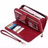 Oil Skin Zero Wallet Long Zipper Phone Bag Women's Multi Card Position Handheld Bag Card Bag Three Fold Coin Bag 