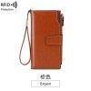Women's Wallet Long Oil Wax Leather Retro Wallet Large Capacity Handbag 